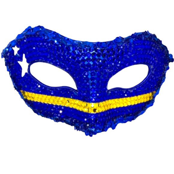 Curaçao Masquerade Mask covered in crystal rhinestones - Picture 2 of 3